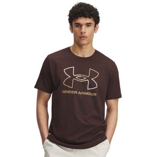 Męski t-shirt z nadrukiem Under Armour UA Gl Foundation Update Ss - brązowy ze sklepu Sportstylestory.com w kategorii T-shirty męskie - zdjęcie 186579864