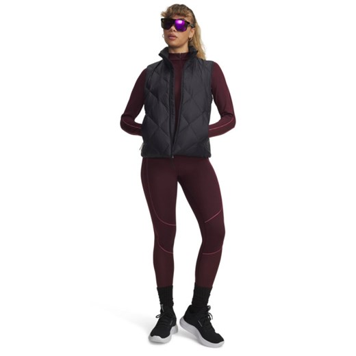 Damskie legginsy treningowe Under Armour UA ColdGear Textured Legging - bordowe ze sklepu Sportstylestory.com w kategorii Spodnie damskie - zdjęcie 186579884