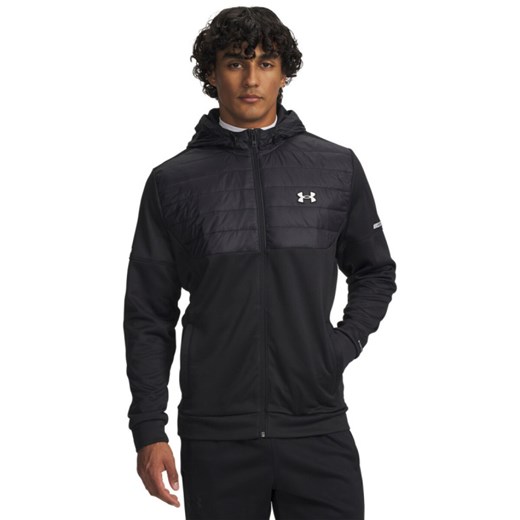 Męska bluza rozpinana z kapturem Under Armour UA Armour Flc Pro Utility - czarna ze sklepu Sportstylestory.com w kategorii Bluzy męskie - zdjęcie 186579892