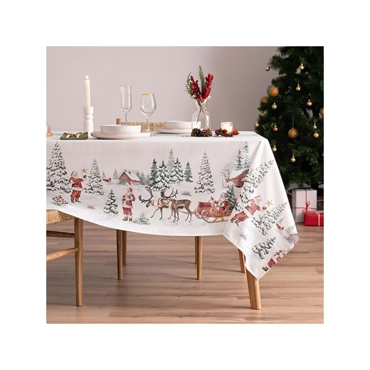 Mint Rugs Obrus &quot;Christmas Klaus&quot; w kolorze biało-zielonym Mint Rugs 100x155 cm okazyjna cena Limango Polska