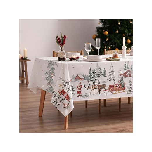 Mint Rugs Obrus &quot;Christmas Klaus&quot; w kolorze biało-zielonym Mint Rugs 155x400 cm okazyjna cena Limango Polska