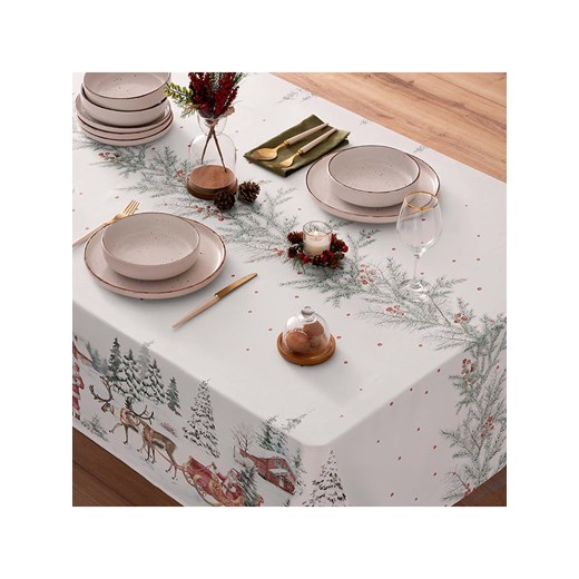 Mint Rugs Obrus &quot;Christmas Klaus&quot; w kolorze biało-zielonym Mint Rugs 155x200 cm okazja Limango Polska