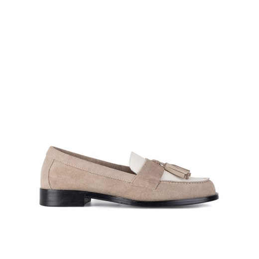 Loafersy Gino Rossi ELISA-E25-26390 Beżowy ze sklepu eobuwie.pl w kategorii Mokasyny damskie - zdjęcie 186581143