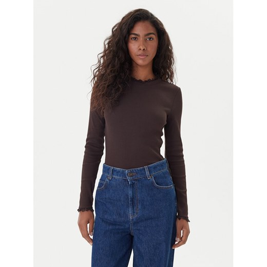 ONLY Bluzka Leslie 15277888 Brązowy Regular Fit ze sklepu MODIVO w kategorii Bluzki damskie - zdjęcie 186582453