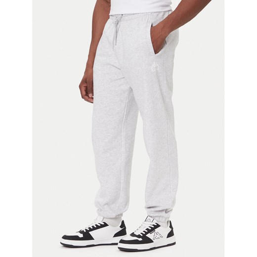 Kappa Spodnie dresowe Authentic 321N5FW Szary Regular Fit ze sklepu MODIVO w kategorii Spodnie męskie - zdjęcie 186582460