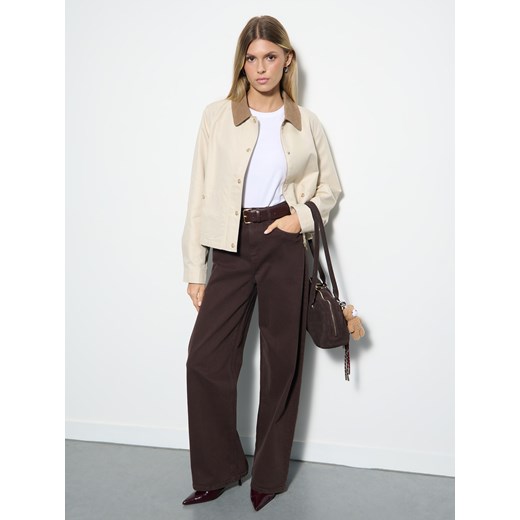 Mohito - Jeansy wide leg - ciemnobrązowy ze sklepu Mohito w kategorii Jeansy damskie - zdjęcie 186585254