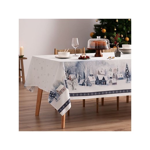 Mint Rugs Obrus &quot;Christmas Owen&quot; w kolorze biało-niebieskim ze sklepu Limango Polska w kategorii Obrusy i bieżniki - zdjęcie 186586380