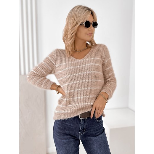 sweter nesta beżowy one size ze sklepu UBRA w kategorii Swetry damskie - zdjęcie 186586564