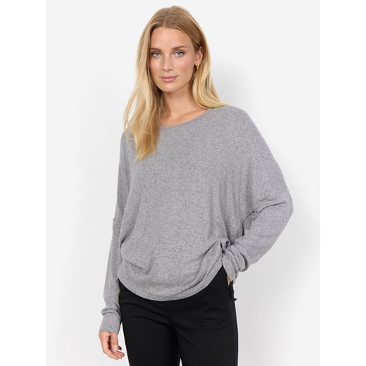 soyaconcept® Damska koszulka z długim rękawem - Biara Kobiety Sztuczne włókno jasny szary marmurkowy ze sklepu vangraaf w kategorii Bluzki damskie - zdjęcie 186589752