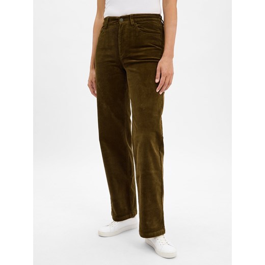 Marc O'Polo Denim Damskie spodnie sztruksowe Kobiety Bawełna khaki jednolity ze sklepu vangraaf w kategorii Spodnie damskie - zdjęcie 186589771