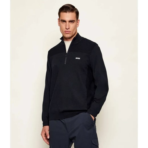 BOSS GREEN Sweter KN_Momentum-X QZ | Regular Fit | z dodatkiem wełny ze sklepu Gomez Fashion Store w kategorii Swetry męskie - zdjęcie 186589911