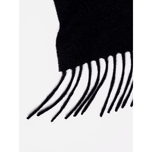 Mohito - Wełniany czarny szalik - czarny Mohito ONE SIZE Mohito