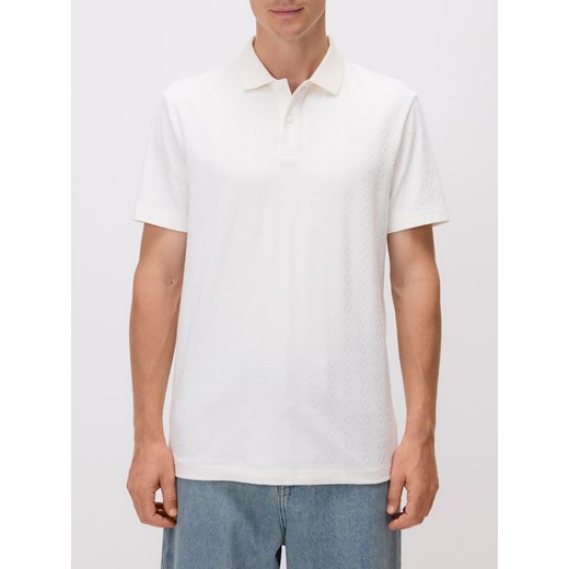 Reserved - Koszulka polo regular fit - złamana biel ze sklepu Reserved w kategorii T-shirty męskie - zdjęcie 186591112