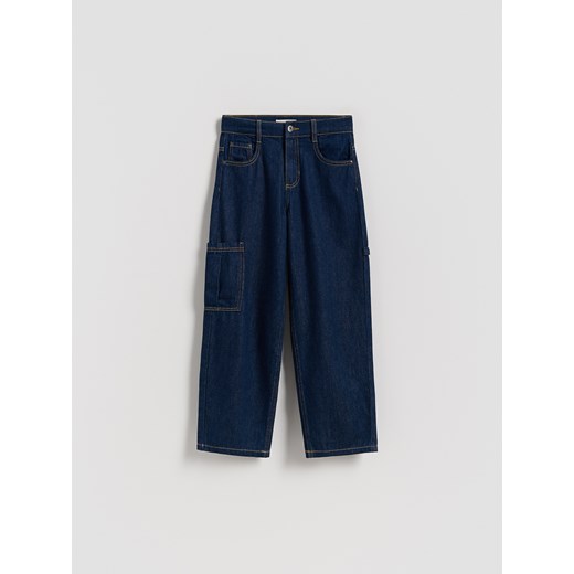 Reserved - Jeansy straight fit - granatowy ze sklepu Reserved w kategorii Spodnie chłopięce - zdjęcie 186591380