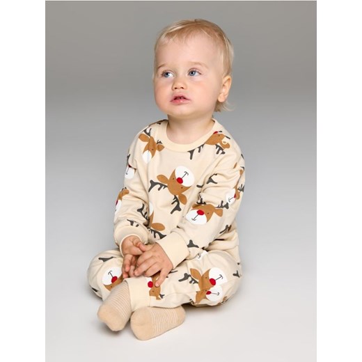 Sinsay - Bawełniana bluza z motywem świątecznym - kremowy - id: 019FX-01X - marki Sinsay - 186592181 Sinsay - Bawełniana bluza z motywem świątecznym - kremowy ze sklepu Sinsay w kategorii Bluzy i swetry - zdjęcie 186592181