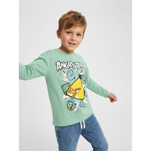 Sinsay - Koszulka z długimi rękawami Angry Birds - zielony - id: 192GS-70X - marki Sinsay - 186592222 Sinsay - Koszulka z długimi rękawami Angry Birds - zielony ze sklepu Sinsay w kategorii T-shirty chłopięce - zdjęcie 186592222