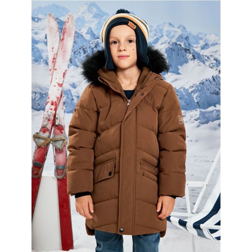 Sinsay - Kurtka ocieplana z kapturem - brązowy - id: 444FC-82X - marki Sinsay - 186592263 Sinsay - Kurtka ocieplana z kapturem - brązowy ze sklepu Sinsay w kategorii Kurtki chłopięce - zdjęcie 186592263