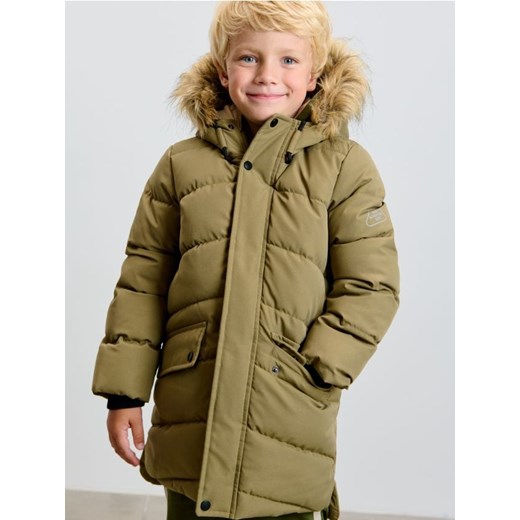 Sinsay - Kurtka ocieplana z kapturem - khaki ze sklepu Sinsay w kategorii Kurtki chłopięce - zdjęcie 186592264