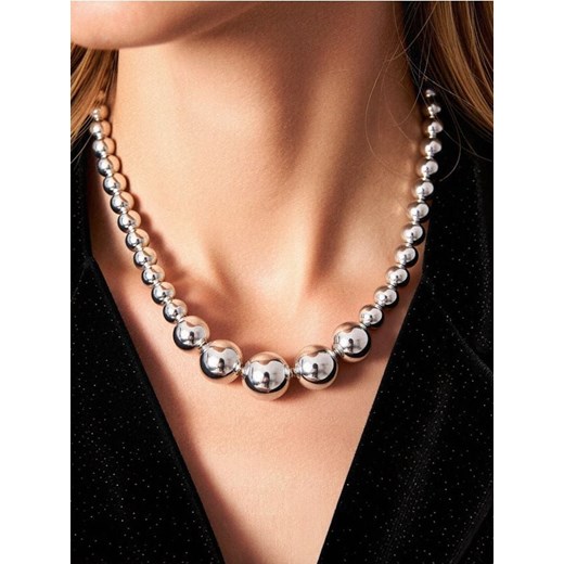 Sinsay - Naszyjnik z koralikami z błyszczącym wykończeniem - srebrny ze sklepu Sinsay w kategorii Naszyjniki - zdjęcie 186592304