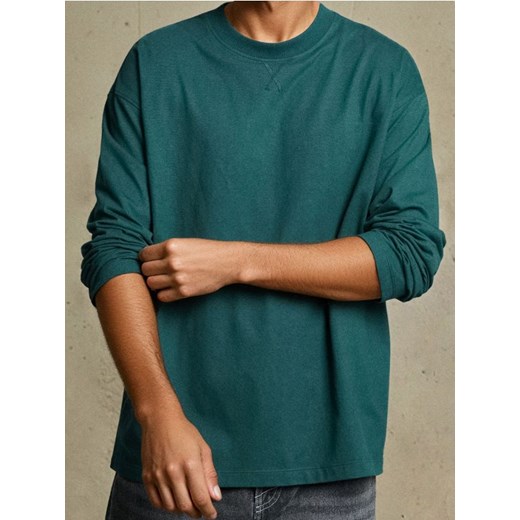 Sinsay - Koszulka z długimi rękawami - zielony ze sklepu Sinsay w kategorii T-shirty męskie - zdjęcie 186592311