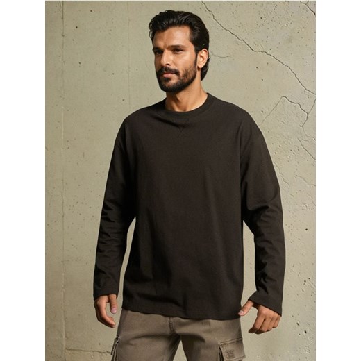 Sinsay - Koszulka z długimi rękawami - brązowy ze sklepu Sinsay w kategorii T-shirty męskie - zdjęcie 186592312