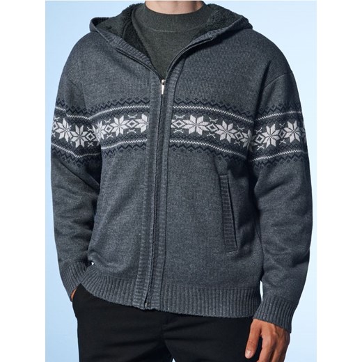 Sinsay - Sweter z kapturem - szary - id: 812FZ-9MM - marki Sinsay - 186592331 Sinsay - Sweter z kapturem - szary ze sklepu Sinsay w kategorii Swetry męskie - zdjęcie 186592331