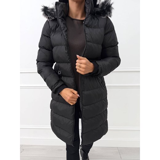 Czarna Kurtka z Futerkiem przy Kapturze Modnakiecka.pl 40 ModnaKiecka.pl