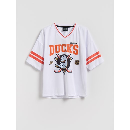 Reserved - T-shirt NHL Anaheim Ducks - biały ze sklepu Reserved w kategorii T-shirty chłopięce - zdjęcie 186593423