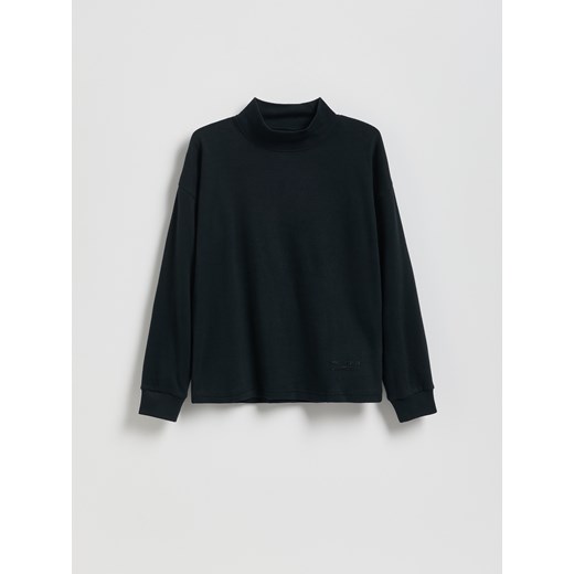 Reserved - Bawełniany longsleeve z nadrukiem - czarny ze sklepu Reserved w kategorii Bluzy chłopięce - zdjęcie 186593481