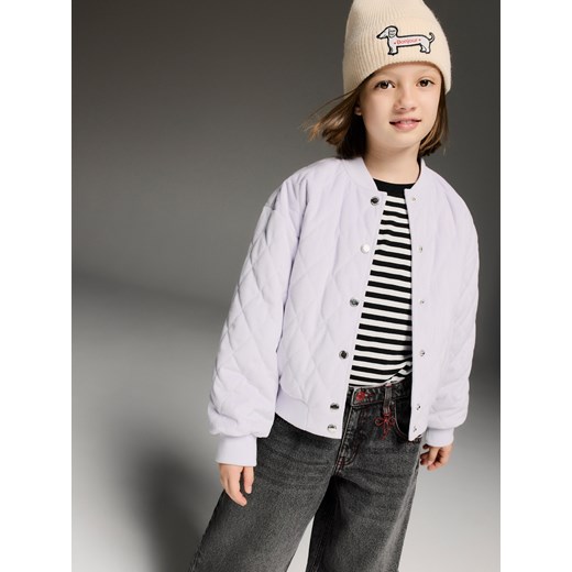 Reserved - Bawełniana koszulka z haftem - czarny ze sklepu Reserved w kategorii Bluzki dziewczęce - zdjęcie 186594653