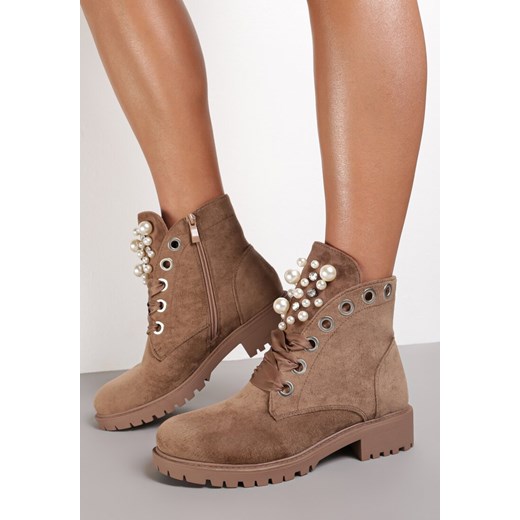 Brązowe Botki Aufer ze sklepu renee.pl w kategorii Workery damskie - zdjęcie 186594883