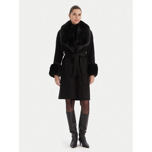 MARCIANO by GUESS Płaszcz wełniany 5BGL46 7125A Czarny Regular Fit ze sklepu MODIVO w kategorii Płaszcze damskie - zdjęcie 186595561