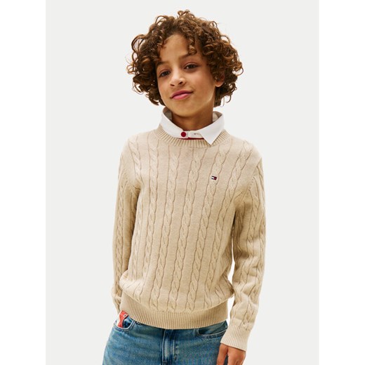 Tommy Hilfiger Sweter KB0KB09753 Beżowy Regular Fit - id: 0000305375124 - marki Tommy Hilfiger - 186595632 Tommy Hilfiger Sweter KB0KB09753 Beżowy Regular Fit ze sklepu MODIVO w kategorii Swetry chłopięce - zdjęcie 186595632