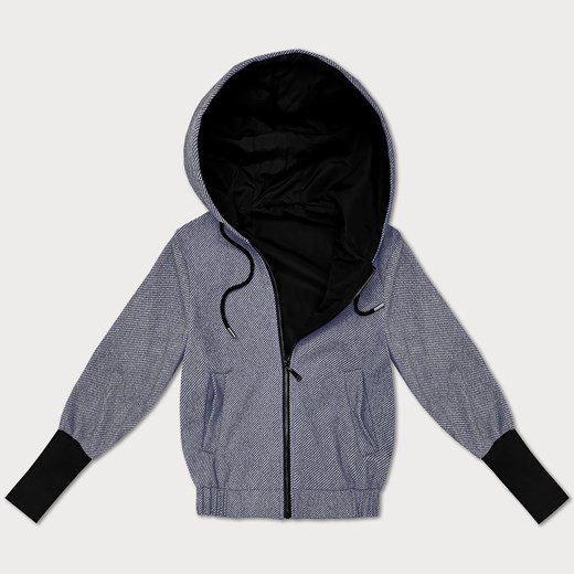 Krótka kurtka ze ściągaczem na dole S'West granat-paseczki (B8540-26) ze sklepu goodlookin.pl w kategorii Kurtki damskie - zdjęcie 186596140