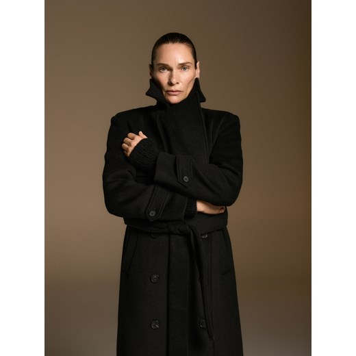 Reserved - Płaszcz z wełną - czarny ze sklepu Reserved w kategorii Płaszcze damskie - zdjęcie 186596411