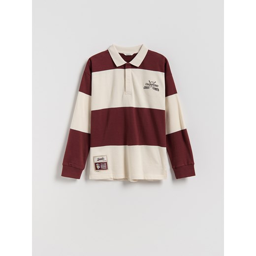 Reserved - Longsleeve polo - ciemnobrązowy Reserved 164 (13 lat) Reserved