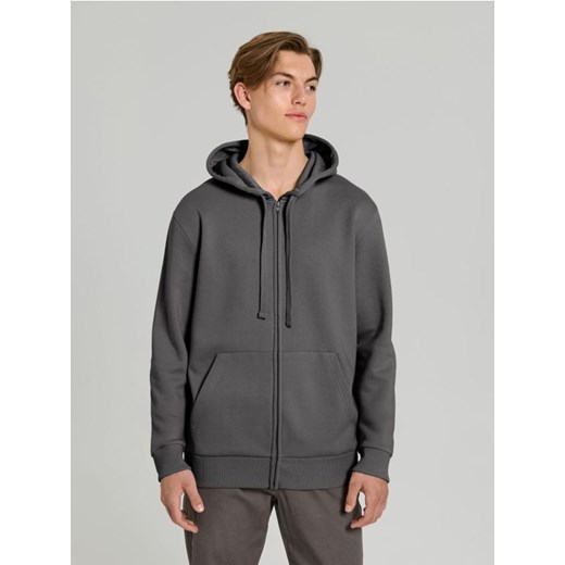 Sinsay - Rozpinana bluza z kapturem i kieszeniami - szary ze sklepu Sinsay w kategorii Bluzy męskie - zdjęcie 186597191