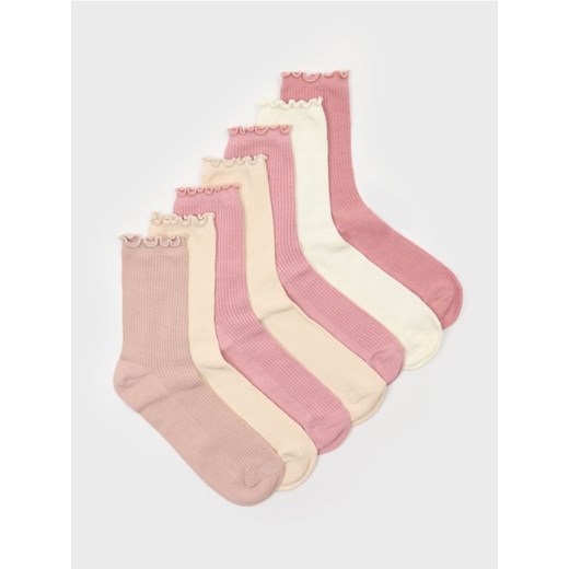 Sinsay - Skarpetki z falbanką 7 pack - różowy ze sklepu Sinsay w kategorii Skarpetki damskie - zdjęcie 186597203