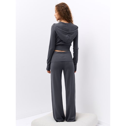 GATE Dzianinowe spodnie dresowe z szerokimi nogawkami 32/34 Gate 32/34 gateshop