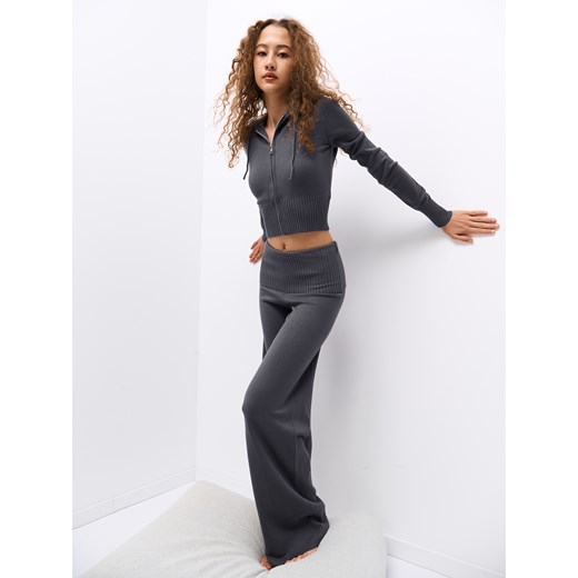 GATE Dzianinowe spodnie dresowe z szerokimi nogawkami 32/34 Gate 32/34 gateshop