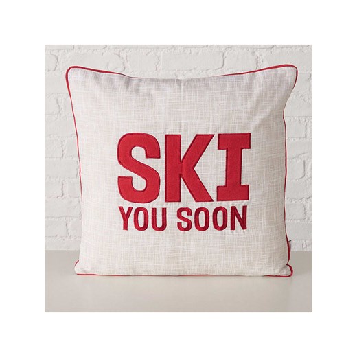 Boltze Poduszka "Skiing" w kolorze kremowo-czerwonym - 45 x 45 cm Boltze onesize promocyjna cena Limango Polska