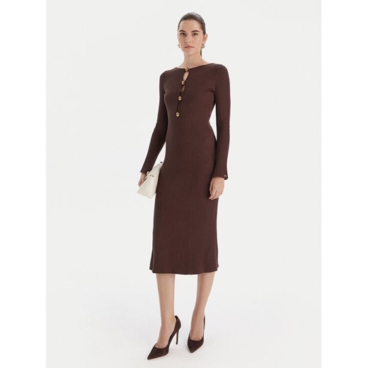 Marciano Guess Sukienka dzianinowa 5BGK55 5891Z Brązowy Regular Fit ze sklepu MODIVO w kategorii Sukienki - zdjęcie 186598740