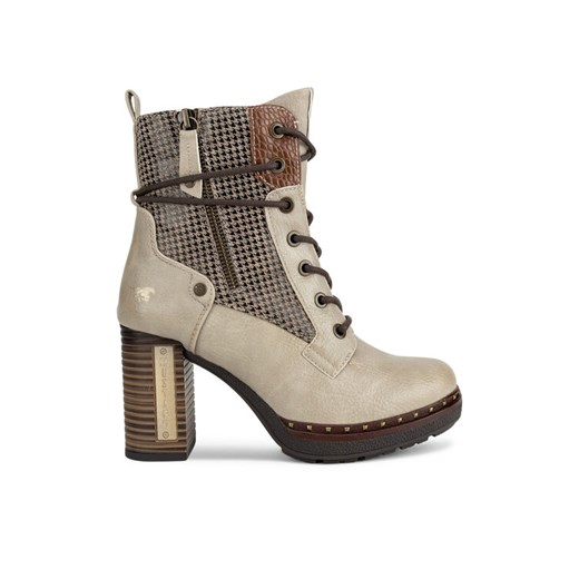 Trzewiki Mustang 1336-510 Beżowy ze sklepu eobuwie.pl w kategorii Botki - zdjęcie 186600431