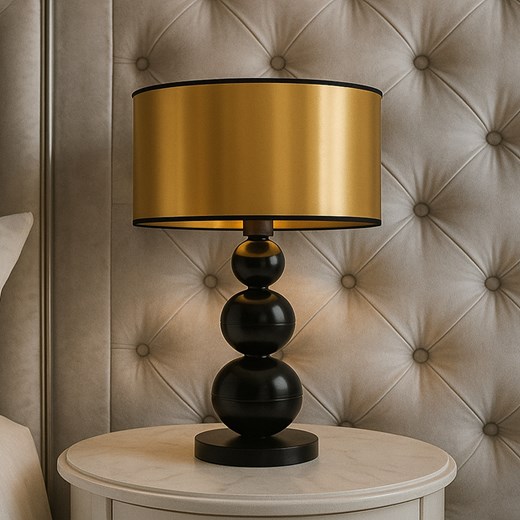 Oryginalna lampa stołowa złota HONOLULU MIRROR w stylu glamour - id: 6673 - marki Ciekot Partners Sp. Z O. O. - 186604801 Oryginalna lampa stołowa złota HONOLULU MIRROR w stylu glamour ze sklepu Lysne w kategorii Lampy stołowe - zdjęcie 186604801