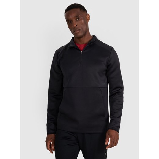 Męska bluza treningowa bez kaptura 4F 4FWAW25TFSWM561 - czarna ze sklepu Sportstylestory.com w kategorii Bluzy męskie - zdjęcie 186605122