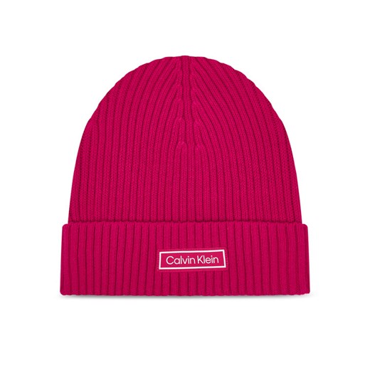 Czapka Calvin Klein Patch Chunky LV04D8053G Różowy ze sklepu eobuwie.pl w kategorii Czapki zimowe męskie - zdjęcie 186605213
