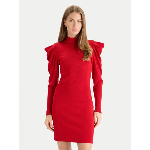 TWINSET Sukienka dzianinowa 252AT3010 Czerwony Slim Fit ze sklepu MODIVO w kategorii Sukienki - zdjęcie 186605664