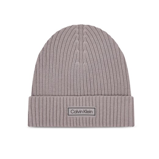 Calvin Klein Czapka Patch Chunky LV04D8053G Szary ze sklepu MODIVO w kategorii Czapki zimowe damskie - zdjęcie 186605903