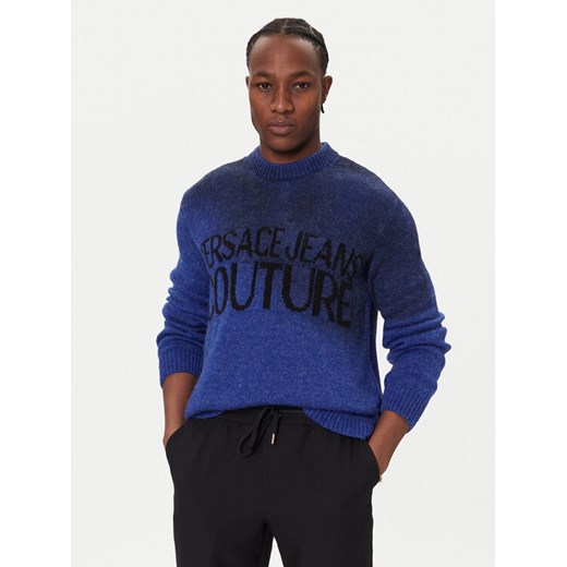 Versace Jeans Couture Sweter VERSACE JEANS-79GAFM05 Niebieski Regular Fit ze sklepu MODIVO w kategorii Swetry męskie - zdjęcie 186605982