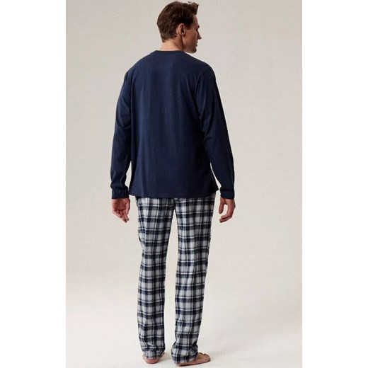 Atlantic długa piżama męska NMP-393-GRA_SZA, Kolor granatowo-szary, Rozmiar M, ATLANTIC ze sklepu Primodo w kategorii Piżamy męskie - zdjęcie 186608523